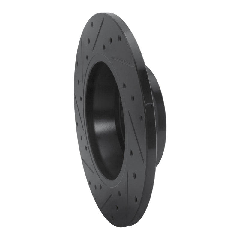 R1 08-15 Audi TT Quattro Rear Right Drilled & Slotted Black Brake Rotor