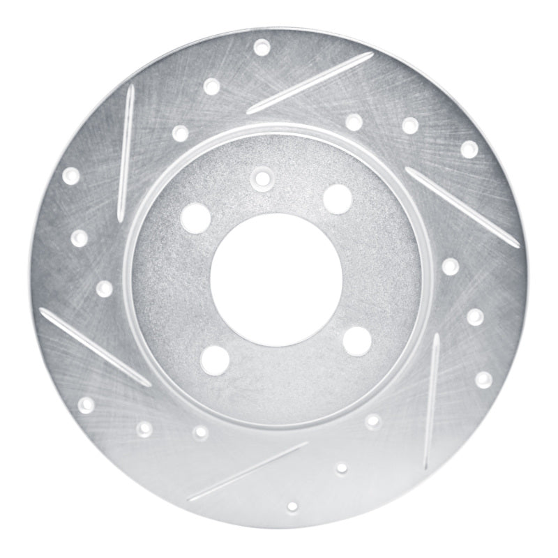 R1 84-97 Audi Coupe Front Left Drilled & Slotted Silver Brake Rotor