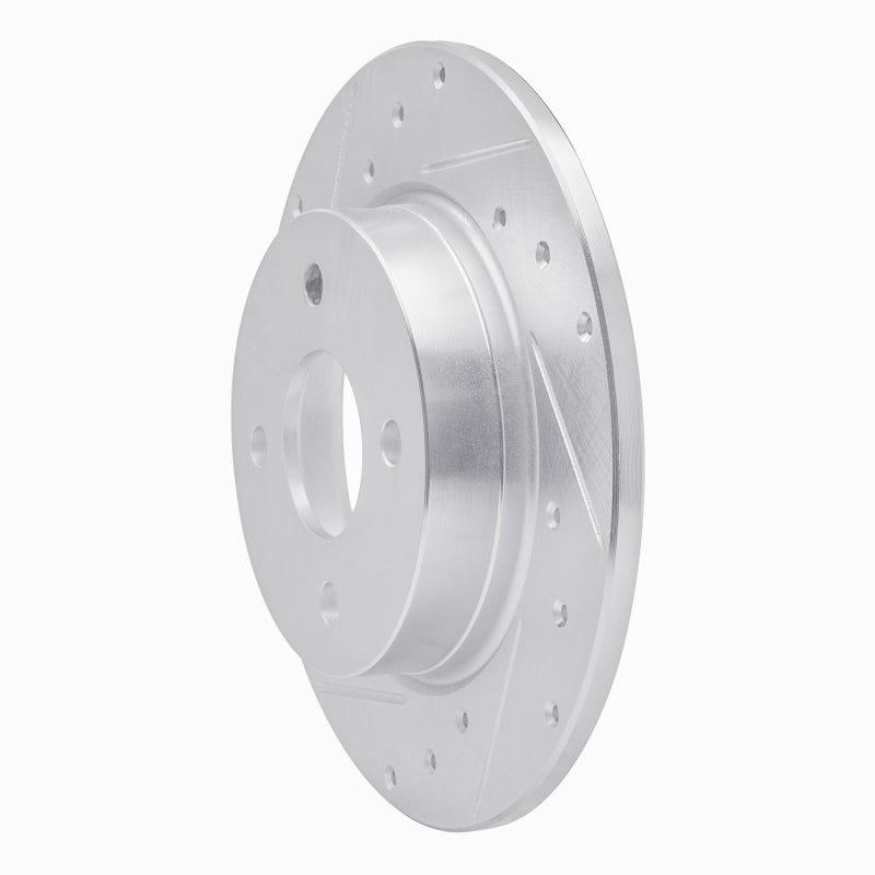R1 18-22 Ford Ecosport Rear Left Drilled & Slotted Silver Brake Rotor