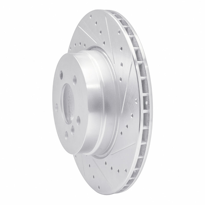 R1 07-19 BMW X6 Rear Right Drilled & Slotted Silver Brake Rotor