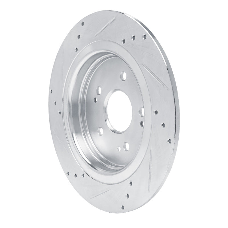 R1 15-25 Acura ADX Rear Right Drilled & Slotted Silver Brake Rotor
