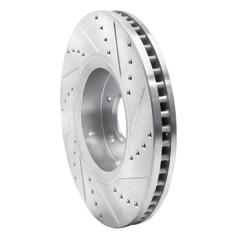 R1 05-14 Infiniti FX37 Front Left Drilled & Slotted Silver Brake Rotor