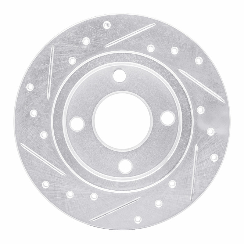 R1 78-90 Dodge Charger Front Right Drilled & Slotted Silver Brake Rotor