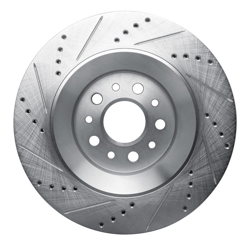 DFC 17-24 Maserati Ghibli Rear Right Drilled & Slotted Silver Brake Rotor