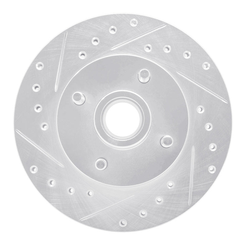 R1 78-93 Ford Thunderbird Front Left Drilled & Slotted Silver Brake Rotor