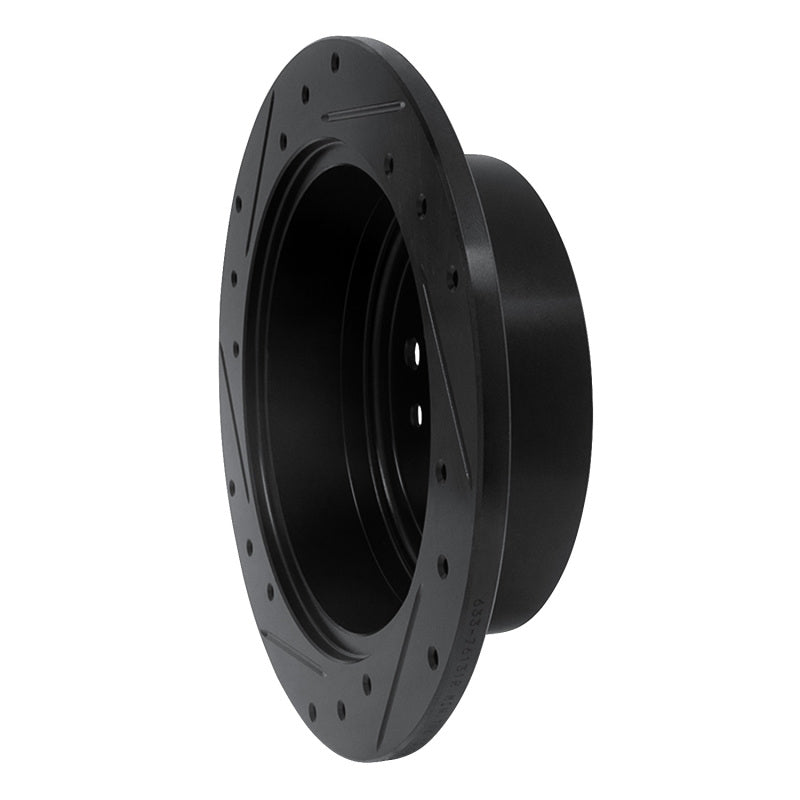 R1 04-10 Toyota SIENNA Rear Right Drilled & Slotted Black Brake Rotor