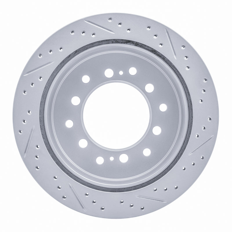 R1 10-24 Lexus GX460 Rear Left Drilled & Slotted Geo-Carbon Rotor