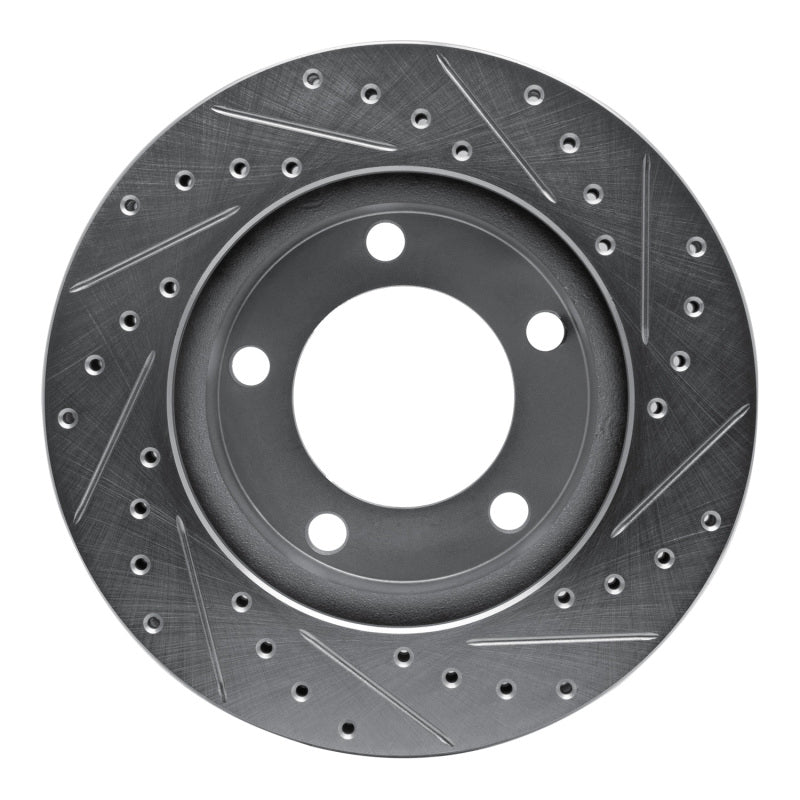 R1 94-96 Ford Bronco Front Left Drilled & Slotted Silver Brake Rotor