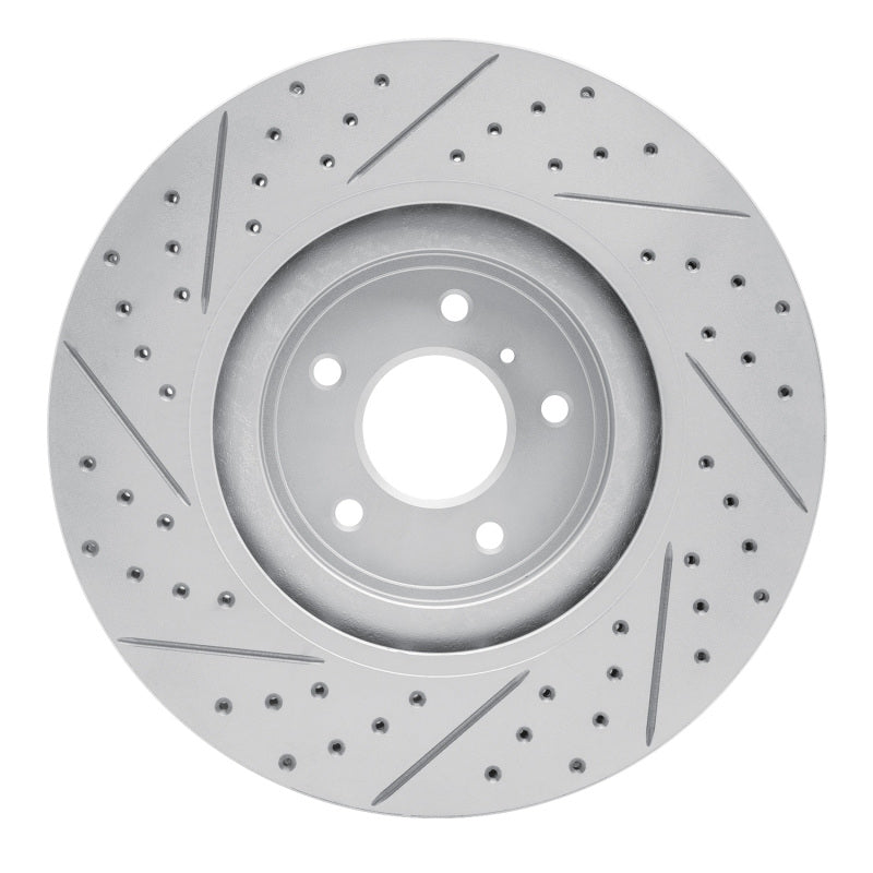 R1 08-25 Infiniti Q70L Front Right Drilled & Slotted Geo-Carbon Rotor