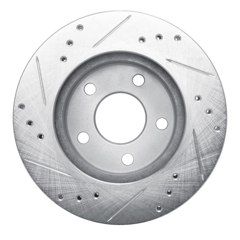 R1 86-92 Ford Taurus (Excl SHO) Rear Right Front Right Drilled & Slotted Silver Brake Rotor