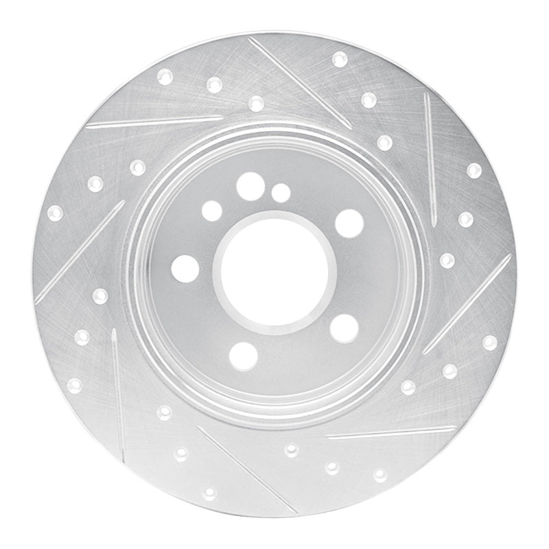 R1 91-99 Mercedes-Benz 300SD Rear Left Drilled & Slotted Silver Brake Rotor