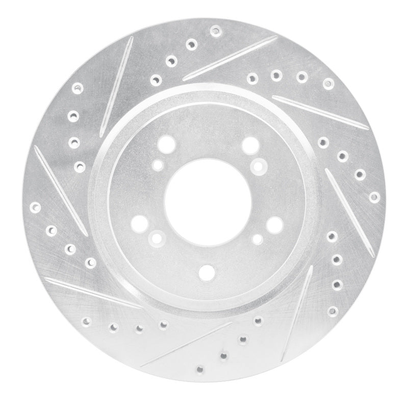 R1 97-05 Acura NSX Front Right Drilled & Slotted Silver Brake Rotor