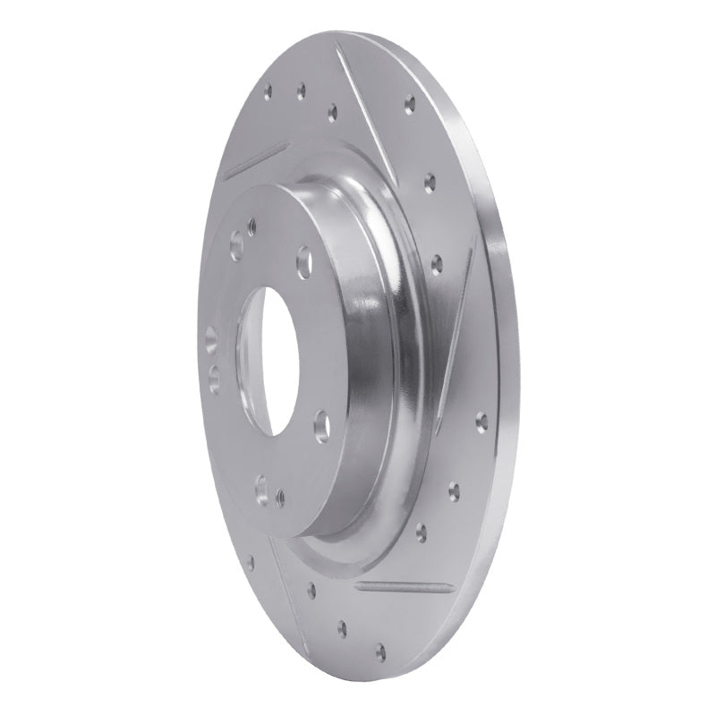 DFC 17-20 Honda Civic Coupe Rear Right Drilled & Slotted Silver Brake Rotor