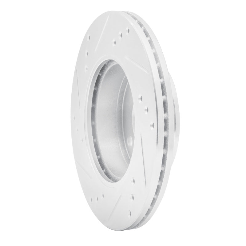 R1 00-02 Hyundai Accent Front Right Drilled & Slotted Silver Brake Rotor