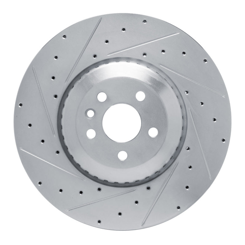 R1 21-25 Jaguar F-Pace Front Left Drilled & Slotted Silver Brake Rotor