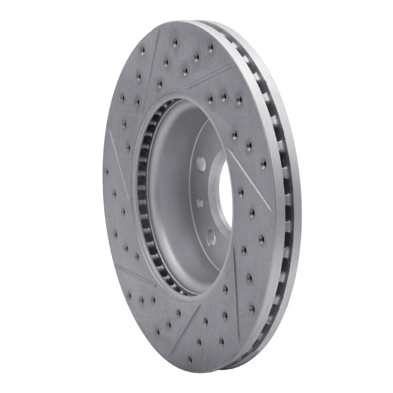 R1 13-25 Cadillac Ct4 Front Right Drilled & Slotted Geo-Carbon Rotor