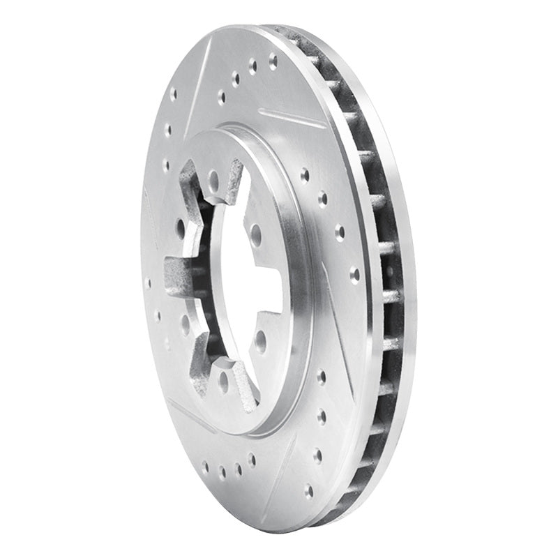 R1 85-12 Nissan NP300 (Mexico) Front Left Drilled & Slotted Silver Brake Rotor