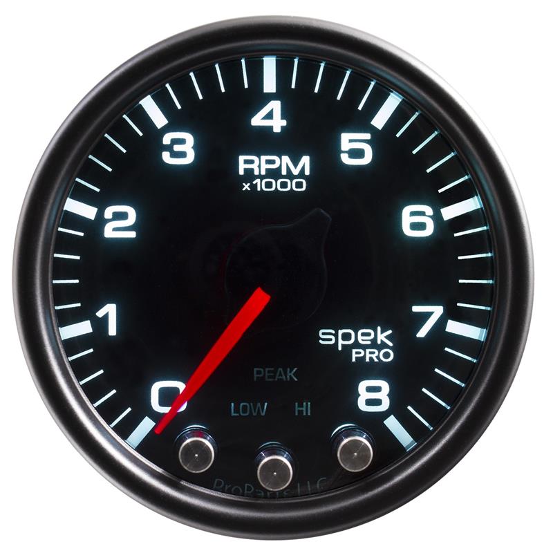 Autometer Spek-Pro Gauge Nitrous Press 2 1/16in 1600psi Stepper Motor W/Peak & Warn Blk/Smoke/Blk