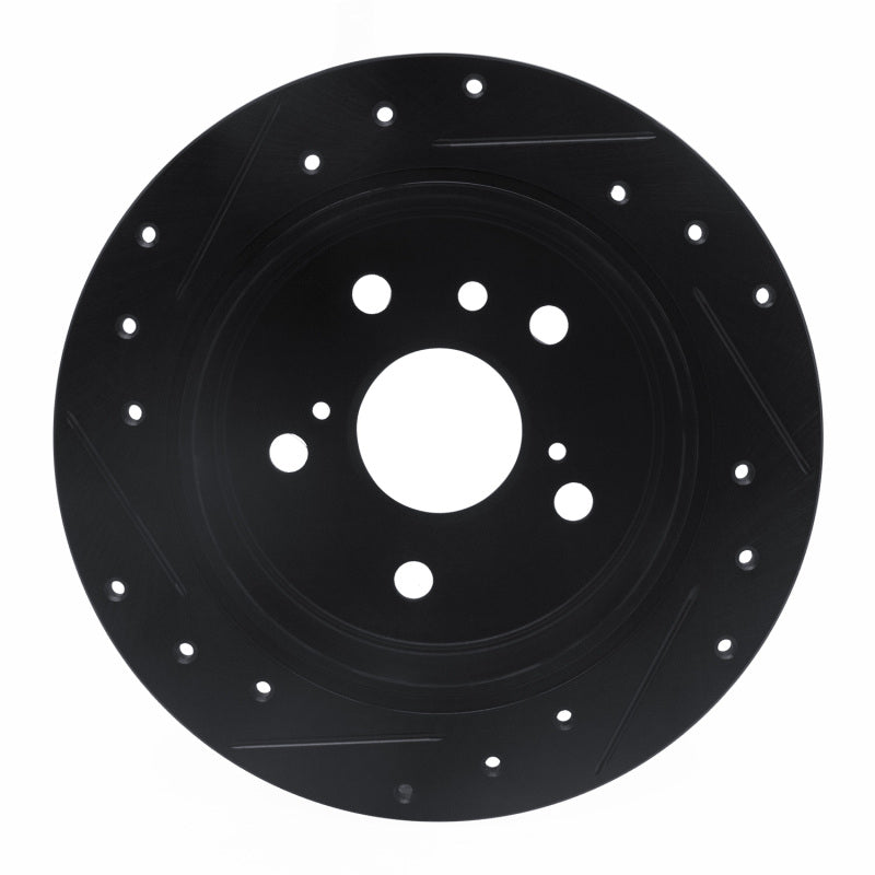 R1 92-03 Lexus ES300 Rear Right Drilled & Slotted Black Brake Rotor