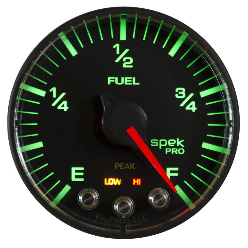 Autometer Spek-Pro Gauge Fuel Level 2 1/16in 0-270 Programmable Blk/Blk