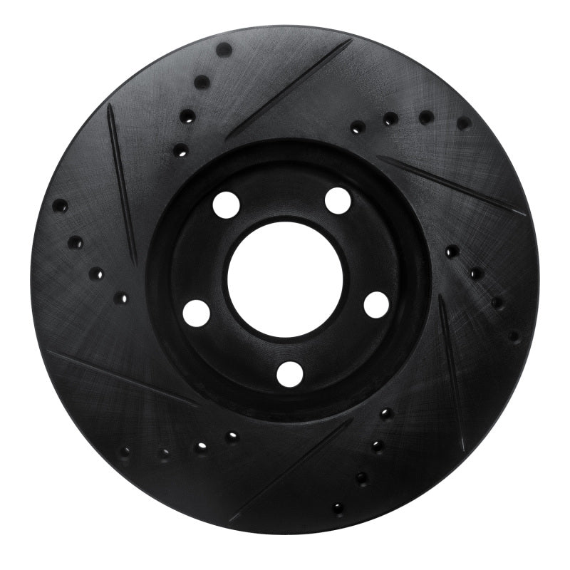 R1 98-98 Volkswagen Passat (USA/Canada) Front Right Drilled & Slotted Black Brake Rotor