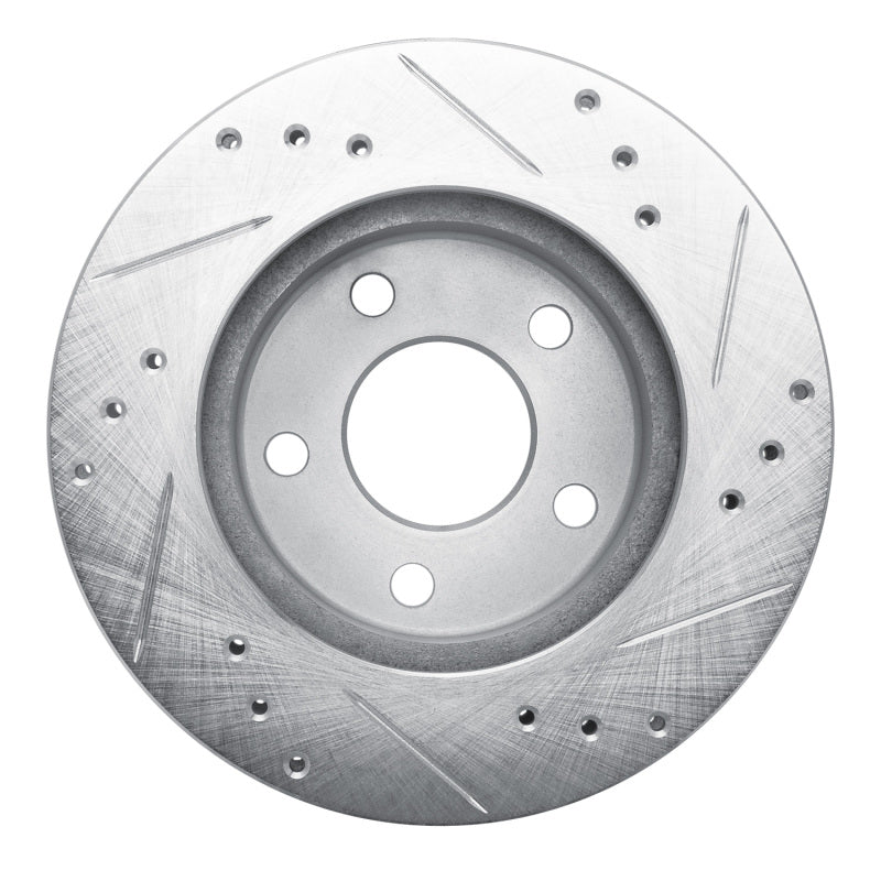 R1 86-92 Ford Thunderbird Front Left Rear Left Drilled & Slotted Silver Brake Rotor