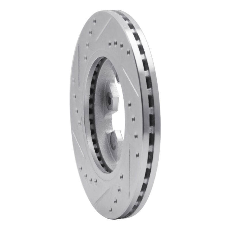 R1 85-97 Nissan D21 Pickup RWD (4 Cyl Excl HD) Front Right Drill & Slot Silver Brake Rotor