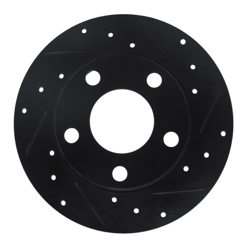 R1 96-05 Audi A4 Quattro Rear Right Drilled & Slotted Black Brake Rotor