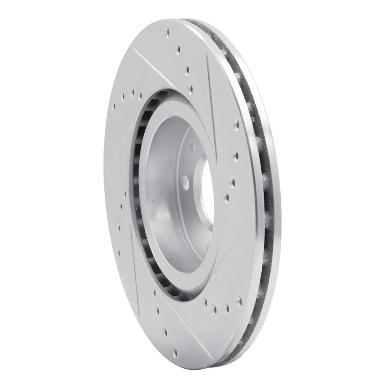 DFC 12-19 Fiat 500E Front Left Drilled & Slotted Silver Brake Rotor