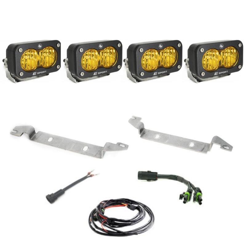 Baja Designs 2023+ Toyota Sequoia S2 Sport Fog Pocket Kit - Baja Amber
