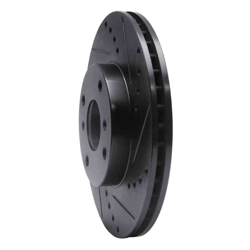R1 98-99 Acura CL Front Right Drilled & Slotted Black Brake Rotor