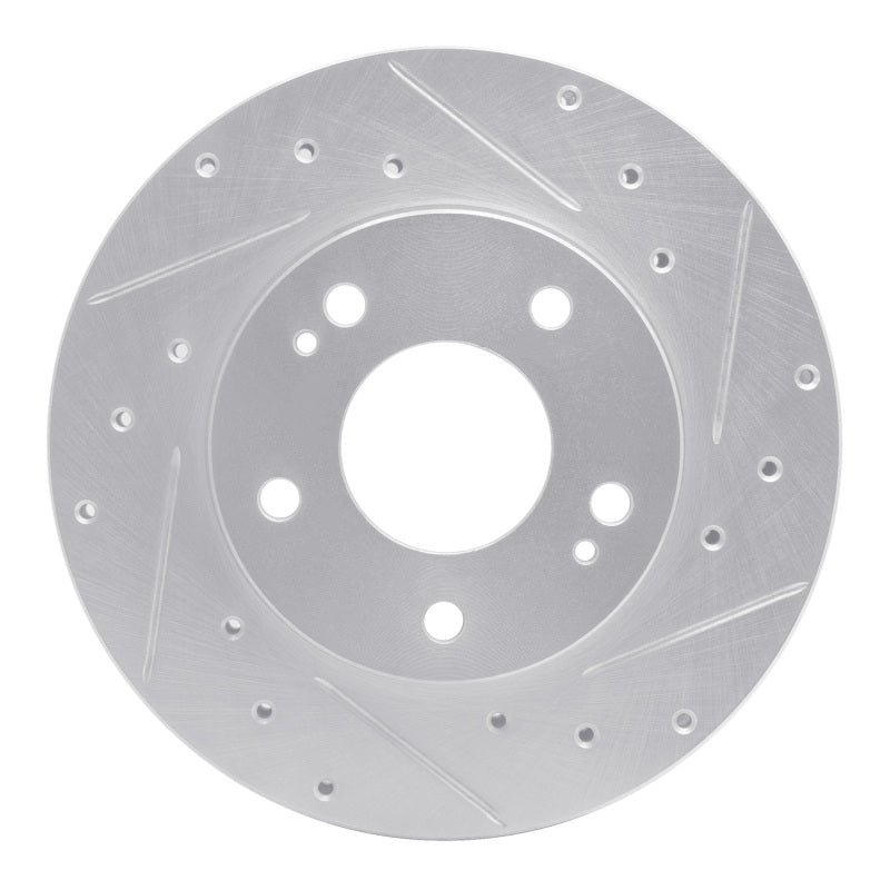 R1 98-98 Eagle TALON Front Right Drilled & Slotted Silver Brake Rotor