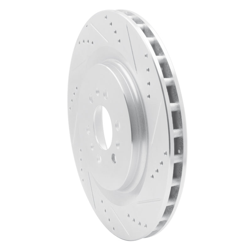R1 04-11 Cadillac STS Rear Right Drilled & Slotted Silver Brake Rotor