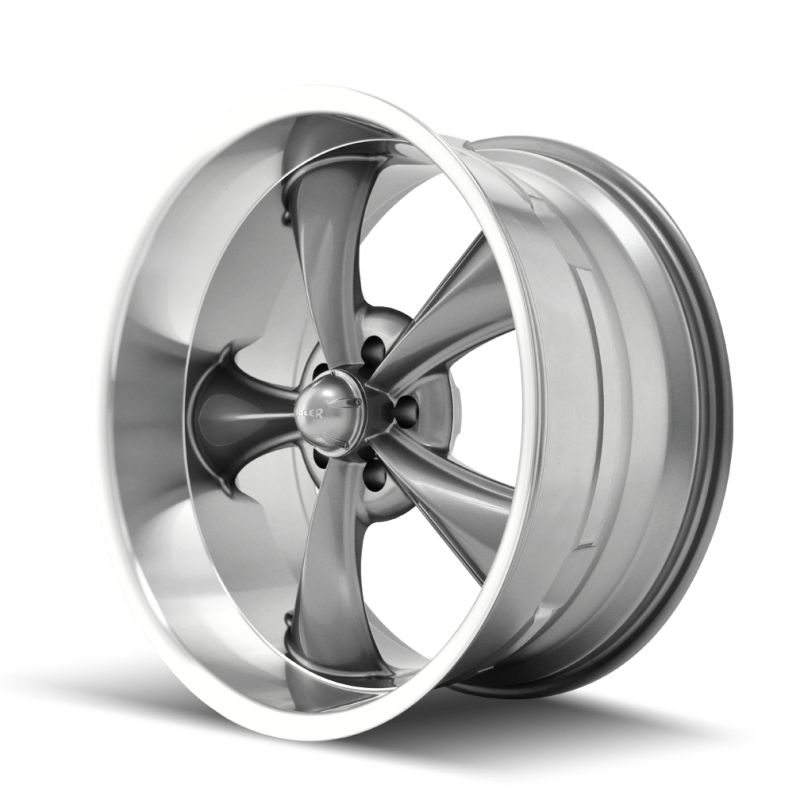 Ridler 695 18x8 / 5x127 BP / 0mm Offset / 83.82mm Hub Gloss Grey Machined Wheel