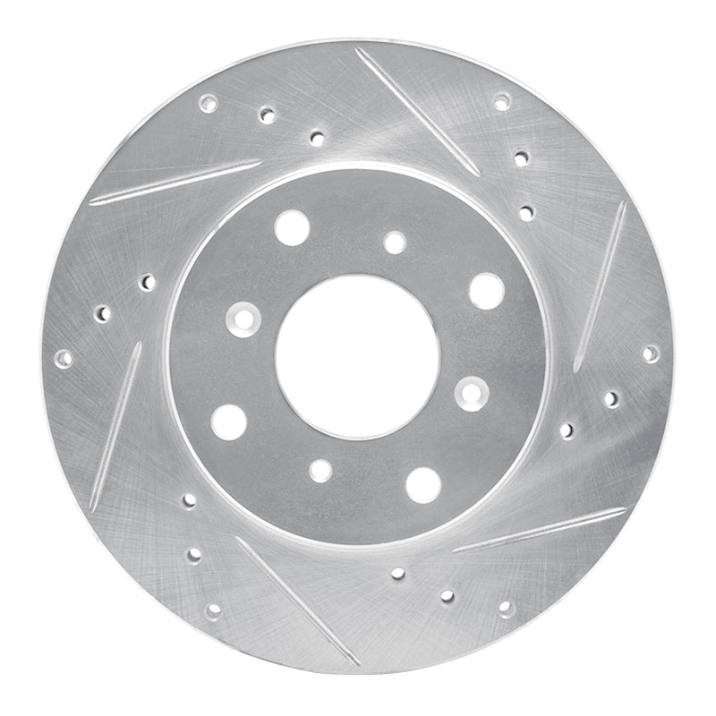 DFC 92-96 Honda Prelude Front Right Drilled & Slotted Silver Brake Rotor