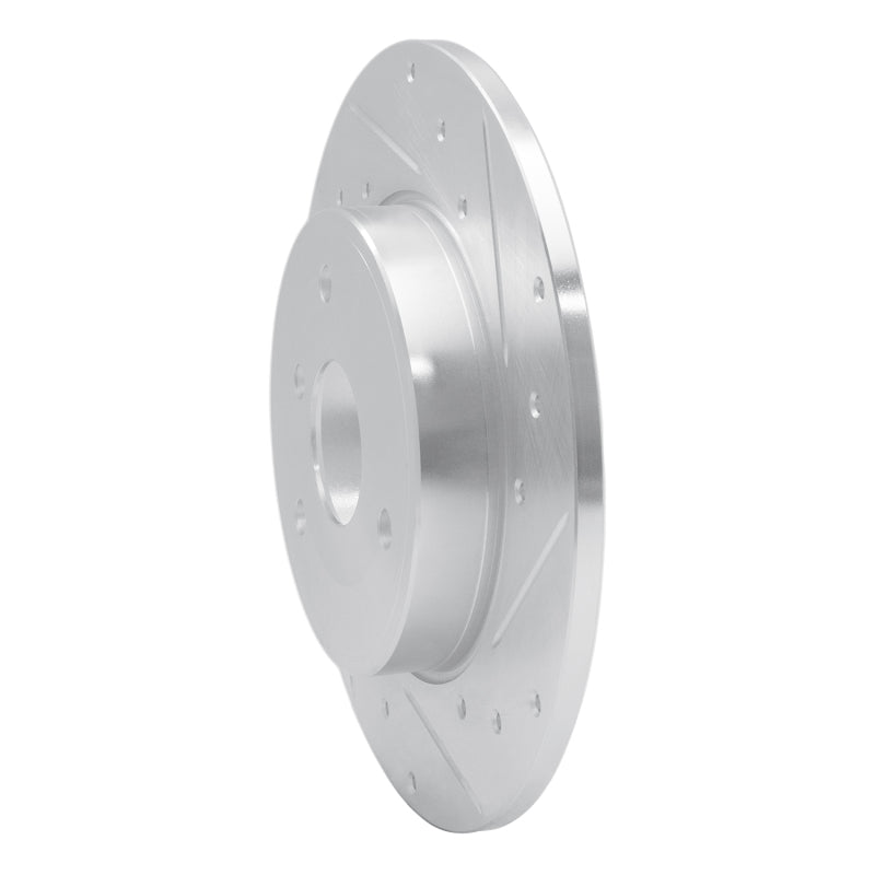 R1 05-16 Smart Fortwo Front Right Drilled & Slotted Silver Brake Rotor