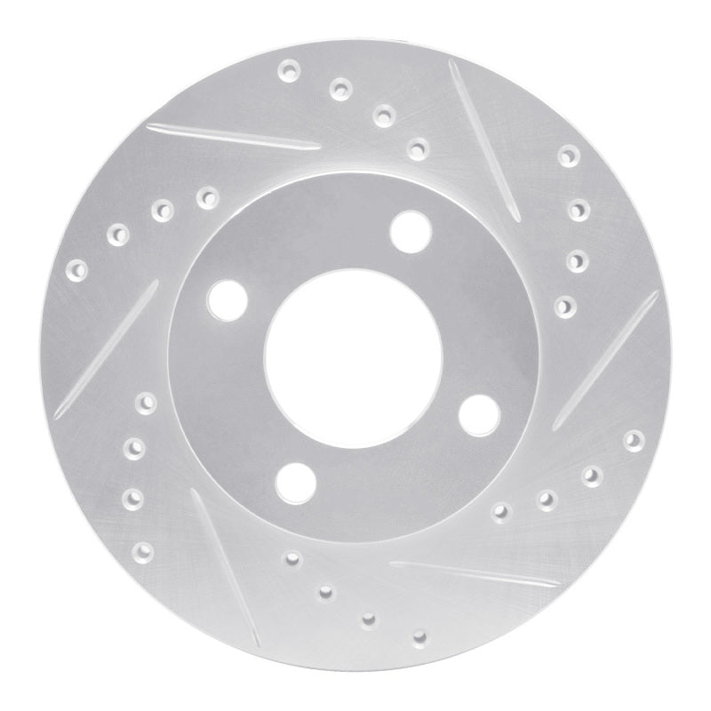 DFC 84-87 Audi 4000 Quattro Front Right Drilled & Slotted Silver Brake Rotor