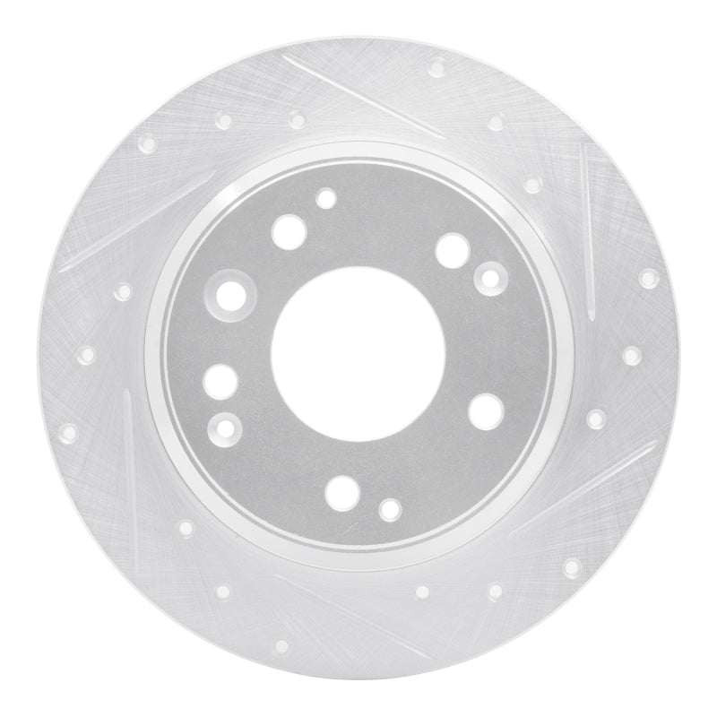 R1 91-99 Acura Legend Rear Right Drilled & Slotted Silver Brake Rotor