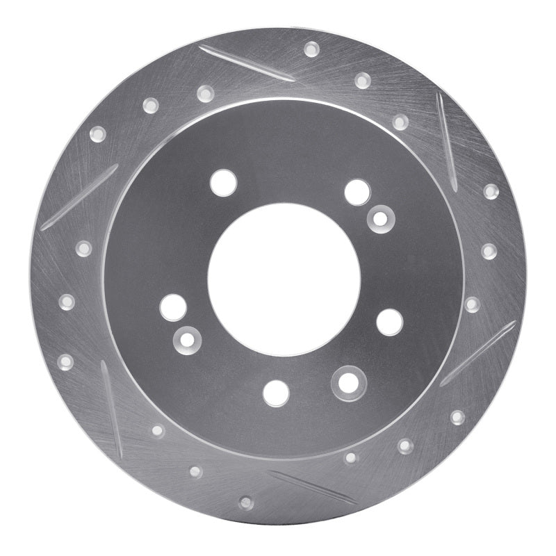 DFC 07-10 Hyundai Elantra Rear Right Drilled & Slotted Silver Brake Rotor