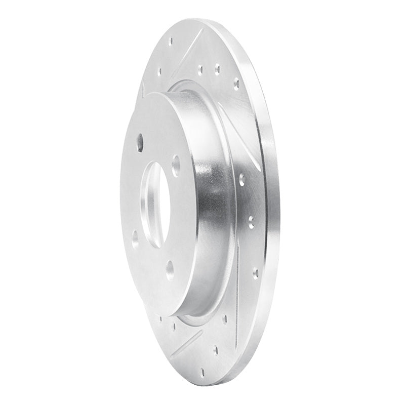 R1 18-22 Ford Ecosport Rear Left Drilled & Slotted Silver Brake Rotor