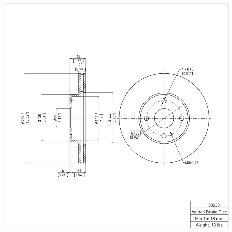 R1 94-02 Mazda Miata Front Brake Rotor