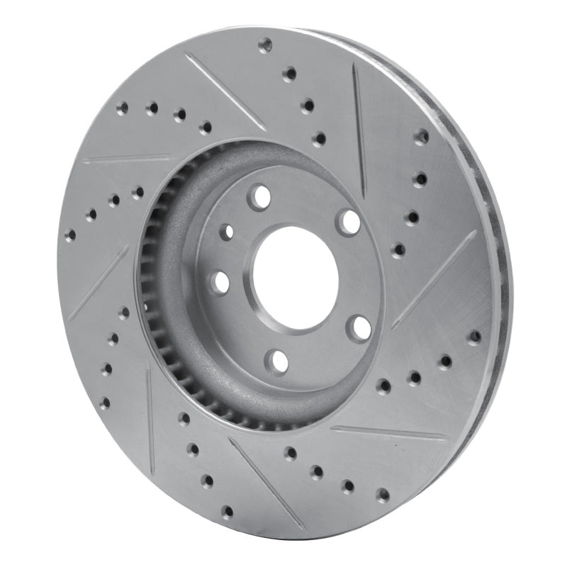 DFC 13-20 Ford Special Service Police Sedan Front Left Drilled & Slotted Silver Brake Rotor