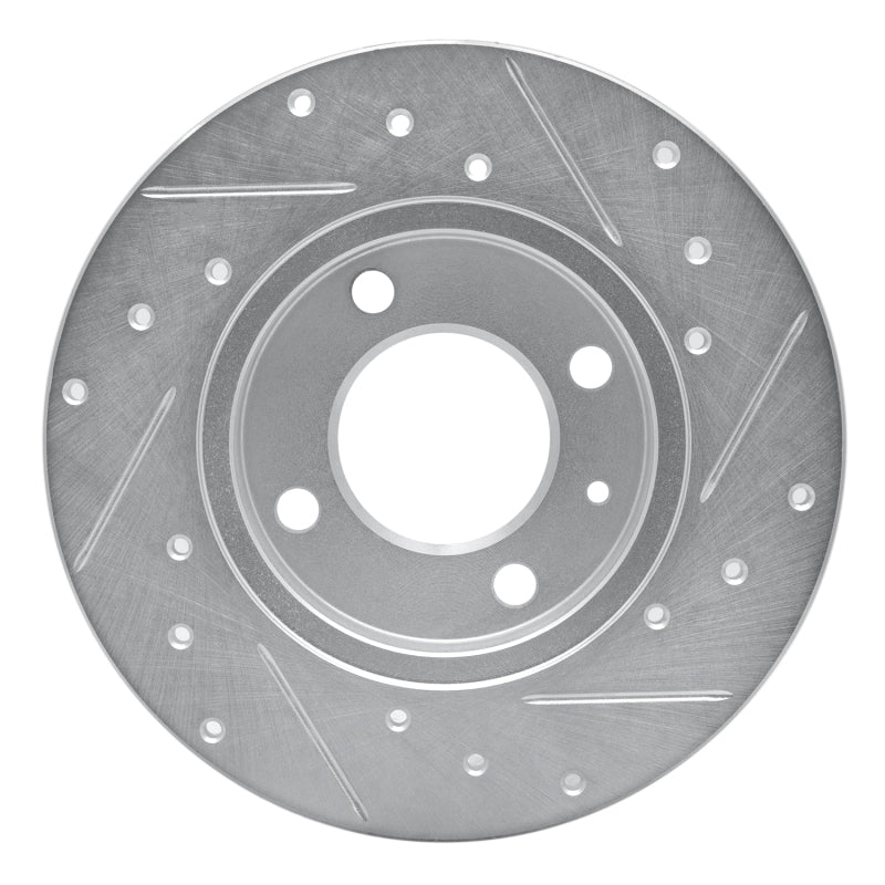 R1 73-05 Audi 4000 Front Left Drilled & Slotted Silver Brake Rotor