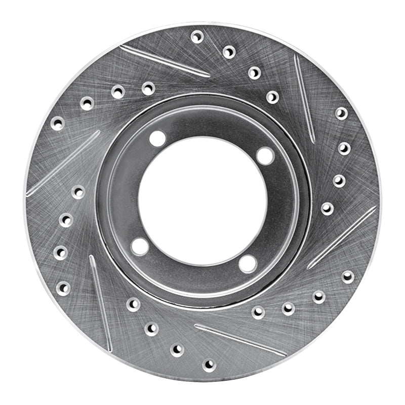 R1 91-92 Dodge COLT Front Left Drilled & Slotted Silver Brake Rotor