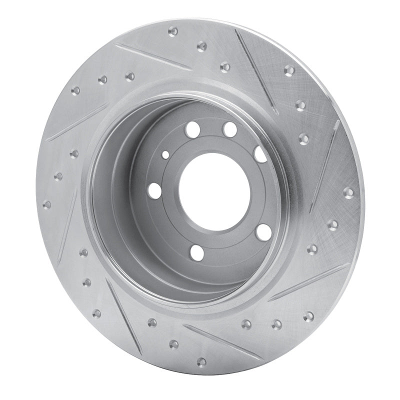R1 99-10 Saab 9-5 Rear Left Drilled & Slotted Silver Brake Rotor