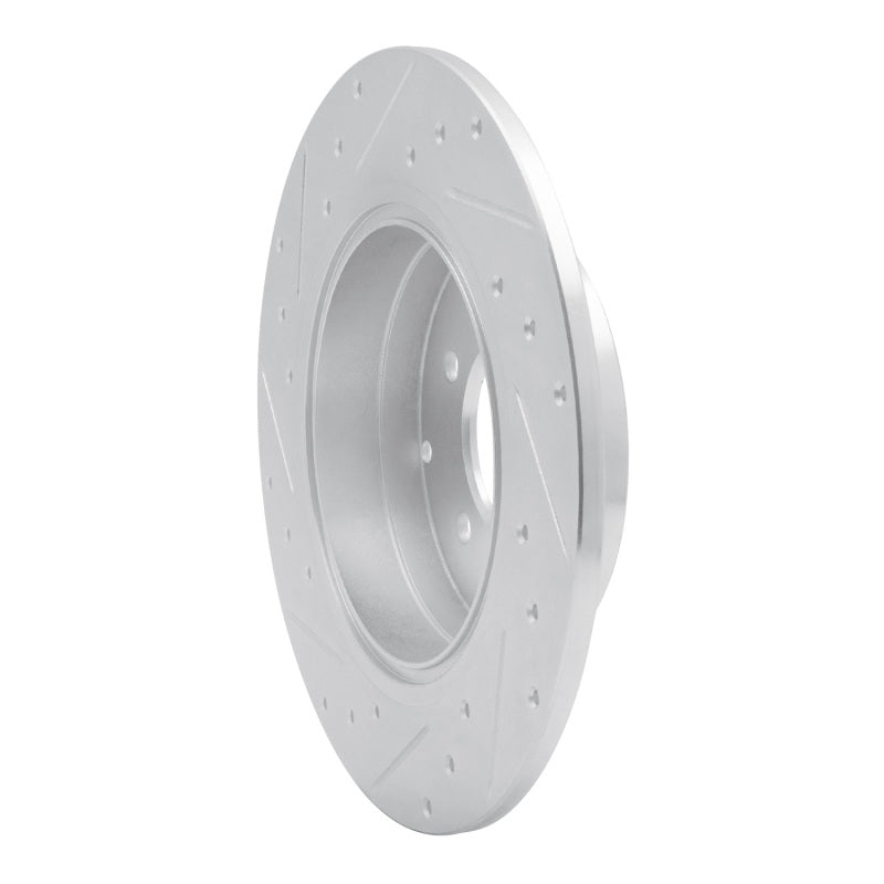 R1 17-19 Kia Cadenza Rear Right Drilled & Slotted Silver Brake Rotor