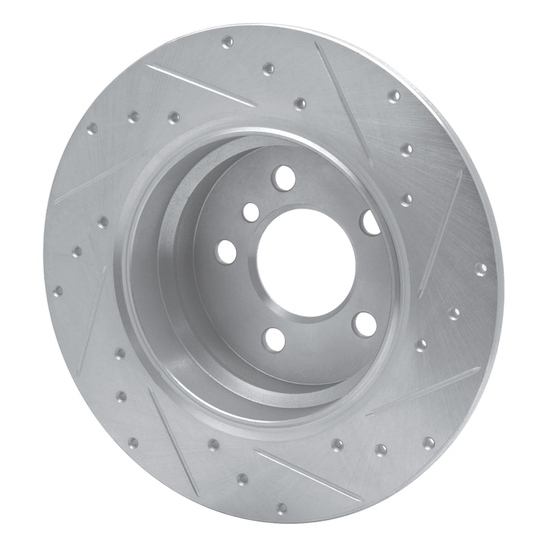 R1 00-06 BMW X5 Rear Left Drilled & Slotted Silver Brake Rotor