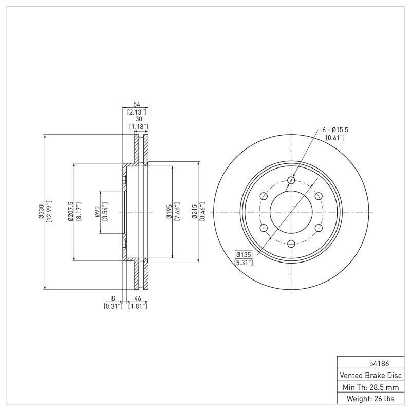 R1 2004-2008 Ford F-150 4WD Front Brake Rotor
