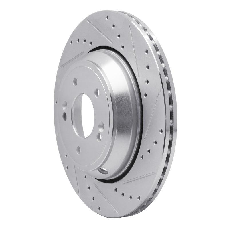 R1 18-23 Genesis G80 Rear Right Drilled & Slotted Silver Brake Rotor