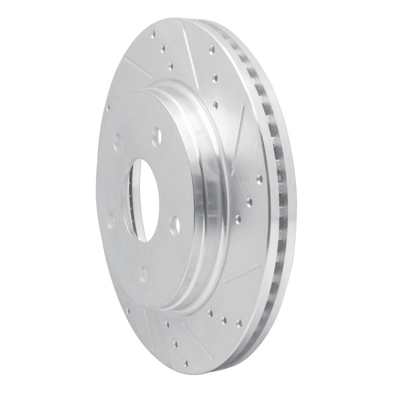 R1 08-12 Jeep J8 Front Right Drilled & Slotted Silver Brake Rotor